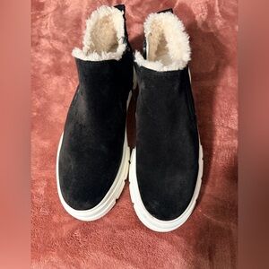 Franco Sarto Black Suede Winter Boots